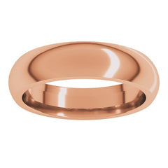 14K Rose Gold 5 mm Comfort-Fit Half Round Band Size 12