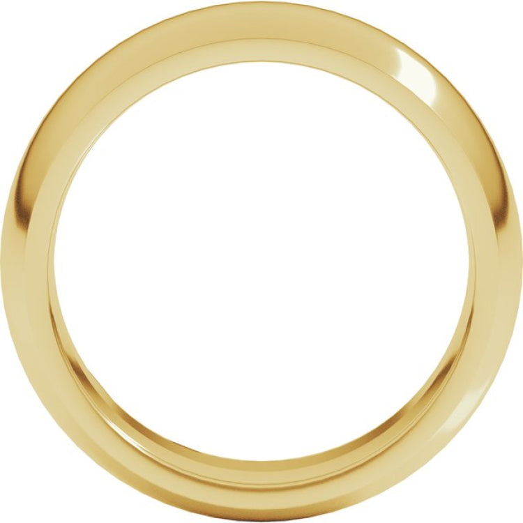 14K Yellow Gold 7 mm Comfort-Fit Half Round Band Size 7.5