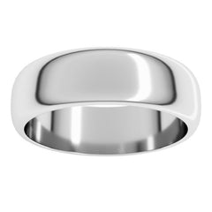 10K White Gold 6 mm Half Round Band Size 10