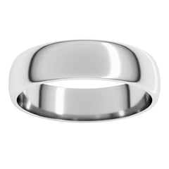 14K White Gold 5 mm Lightweight Half Round Band Size 11