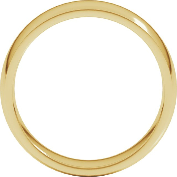18K Yellow Gold 6 mm Lightweight Comfort-Fit Half Round Band Size 9.5