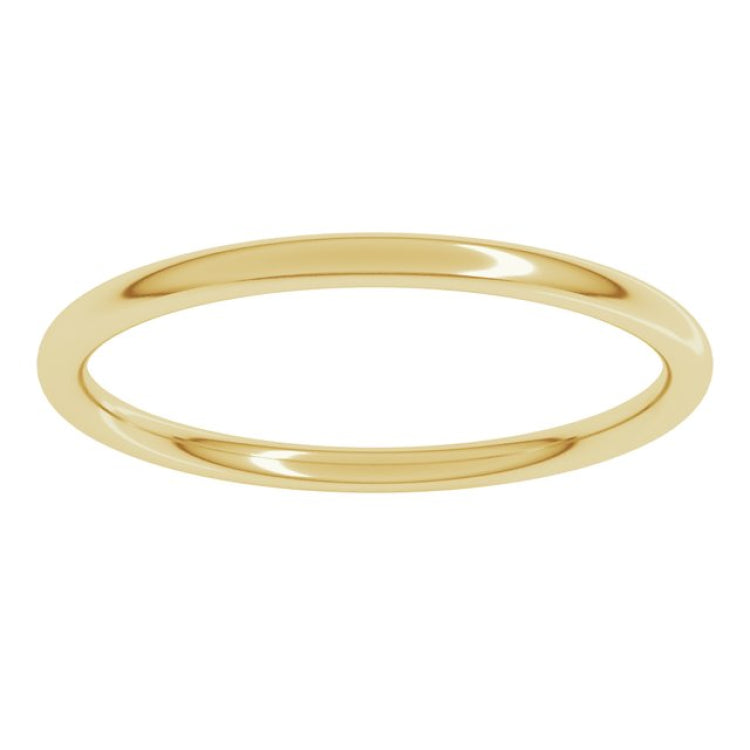 14K Yellow Gold 1.5 mm Comfort-Fit Full Round Band Size 4