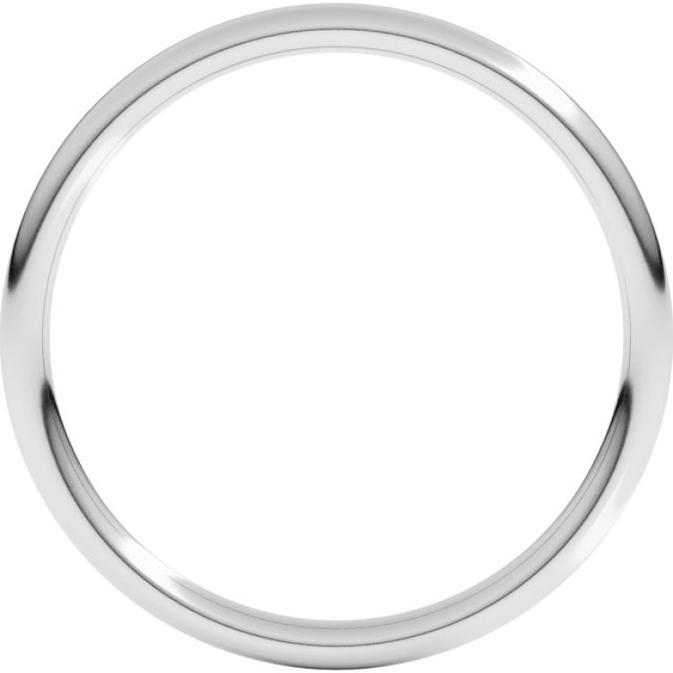 14K White Gold 1.5 mm Comfort-Fit Full Round Band Size 6