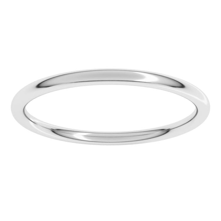 14K White Gold 1.5 mm Comfort-Fit Full Round Band Size 7