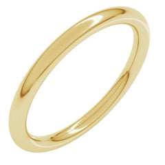 18K Yellow Gold 2 mm Comfort-Fit Full Round Band Size 7