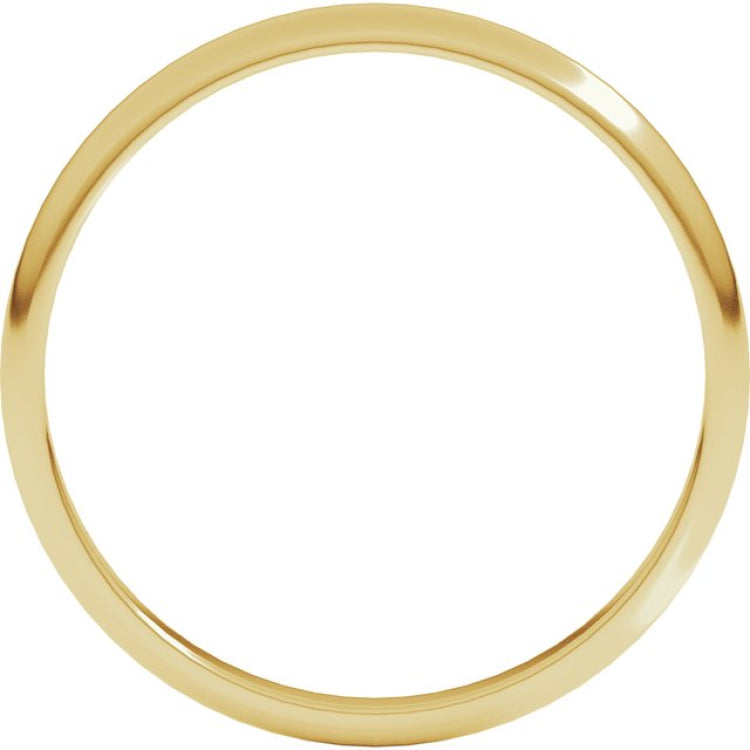 14K Yellow Gold 2 mm Lightweight Half Round Band Size 5.5