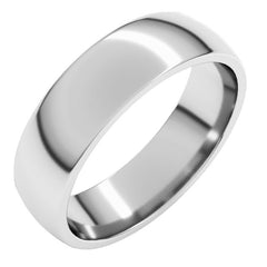 14K White Gold 5.5 mm Lightweight Comfort-Fit Half Round Band Size 9