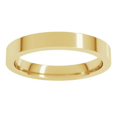 14K Yellow Gold 3 mm Comfort-Fit Flat Band Size 4.5