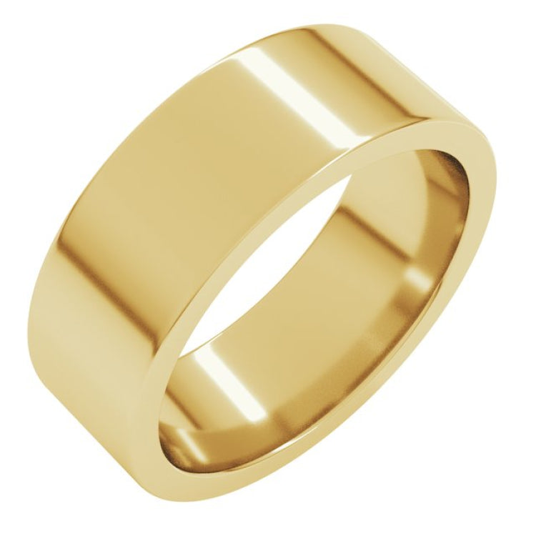 14K Yellow Gold 7 mm Comfort-Fit Flat Band Size 13
