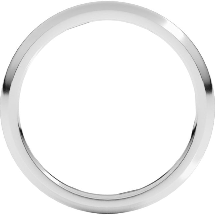 14K White Gold 2 mm Comfort-Fit Half Round Band Size 4