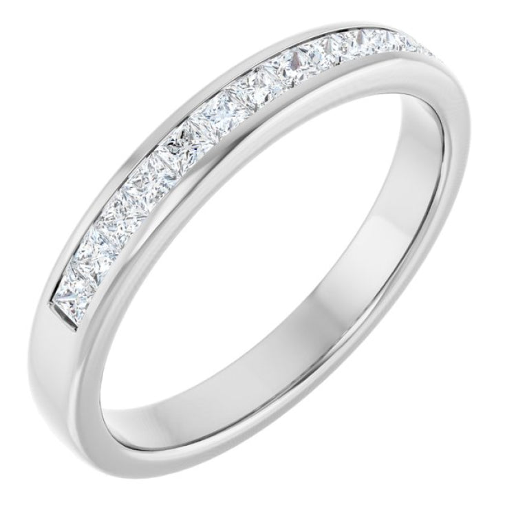 Platinum 1/2 CTW Natural Diamond Band