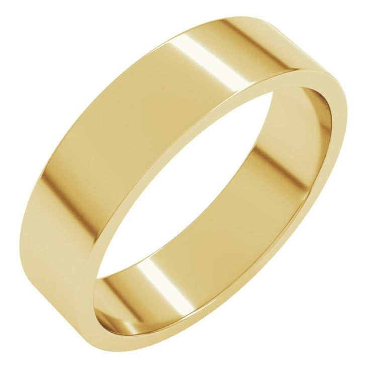14K Yellow Gold 5 mm Flat Band Size 5