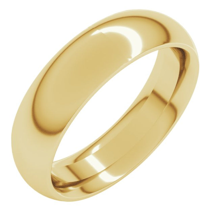14K Yellow Gold 5.5 mm Comfort-Fit Half Round Band Size 10.5