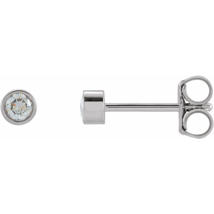 14K White Gold 1/5 CTW Natural Diamond Micro Bezel-Set Earrings