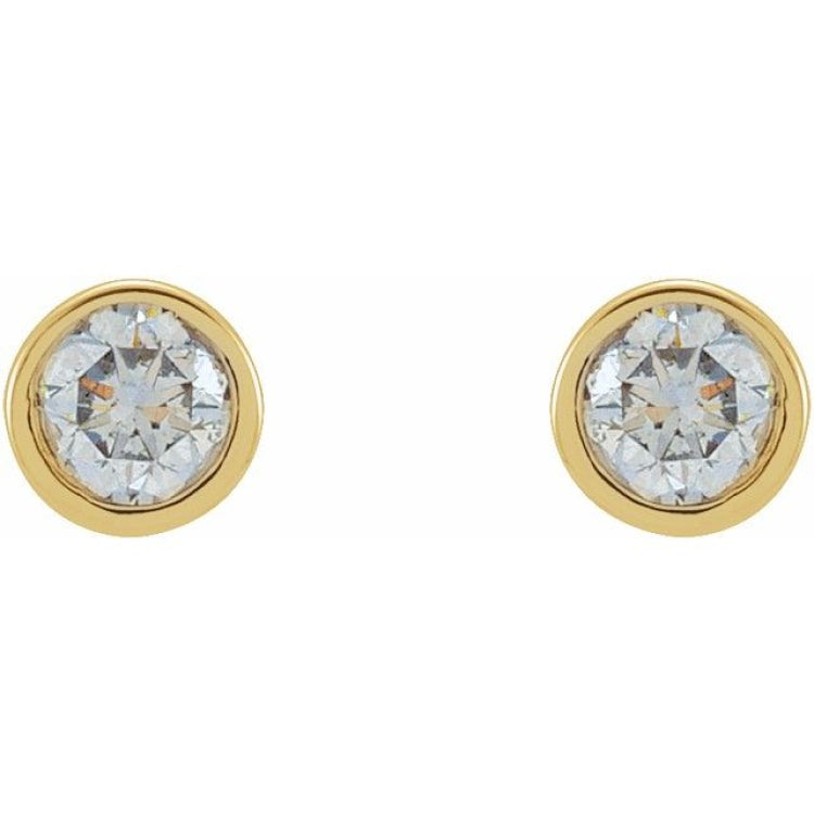 14K Yellow Gold 1/2 CTW Lab-Grown Diamond Micro Bezel-Set Earrings