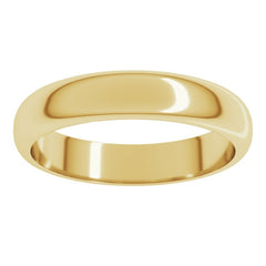 14K Yellow Gold 4 mm Half Round Band Size 8.5