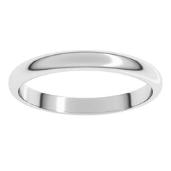 Platinum 2.5 mm Half Round Band Size 6.5