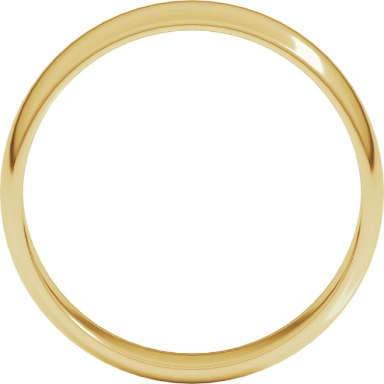 10K Yellow Gold 5 mm Lightweight Half Round Band Size 13