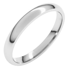 Platinum 2.5 mm Lightweight Comfort-Fit Half Round Band Size 6