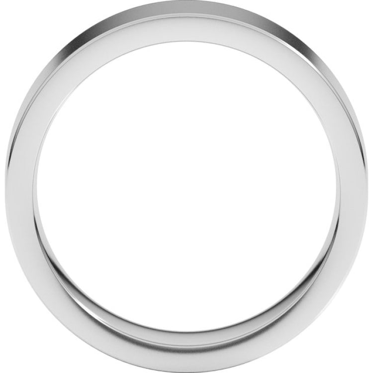 14K White Gold 6 mm Comfort-Fit Flat Band Size 8