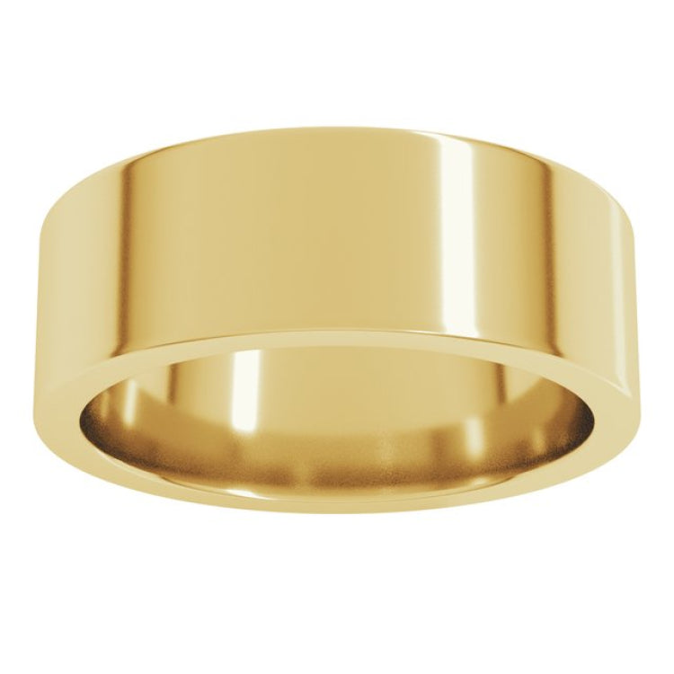 10K Yellow Gold 7 mm Comfort-Fit Flat Band Size 10.5
