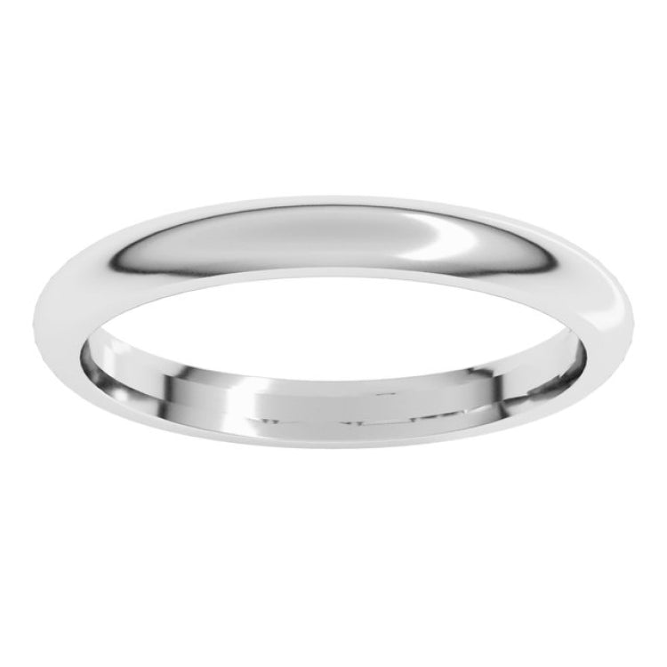 Platinum 2.5 mm Comfort-Fit Half Round Band Size 8