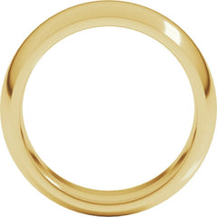 14K Yellow Gold 8 mm Comfort-Fit Half Round Band Size 6.5