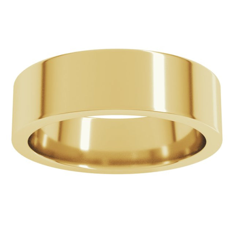 14K Yellow Gold 6 mm Comfort-Fit Flat Band Size 8.5