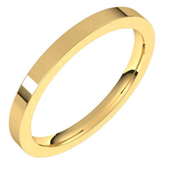 18K Yellow Gold 2 mm Comfort-Fit Flat Band Size 6.5
