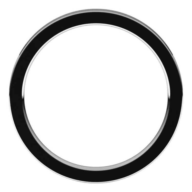 14K White Gold 2 mm Comfort-Fit Flat Band Size 8