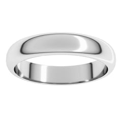 10K White Gold 4 mm Half Round Band Size 7.5