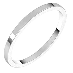 14K White Gold 1.5 mm Flat Band Size 4.5