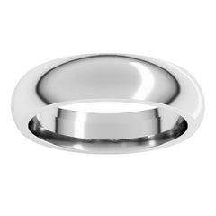 Sterling Silver 5 mm Comfort-Fit Half Round Band Size 11