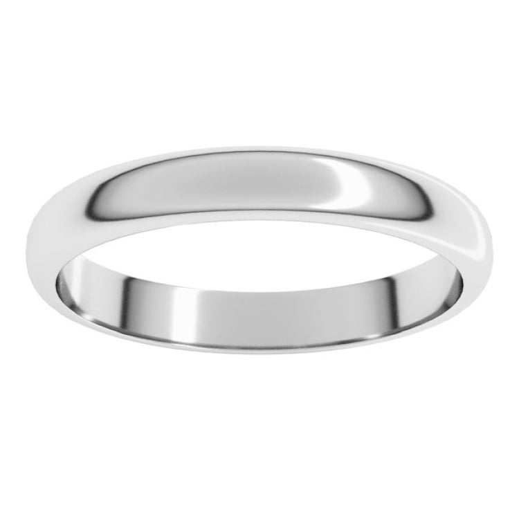Sterling Silver 3 mm Half Round Band Size 8