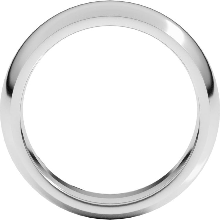 Sterling Silver 7 mm Comfort-Fit Half Round Band Size 10