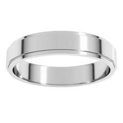 Sterling Silver 4 mm Stepped-Edge Flat Band Size 11