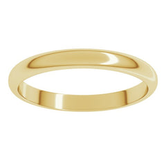 14K Yellow Gold 2.5 mm Half Round Band Size 3