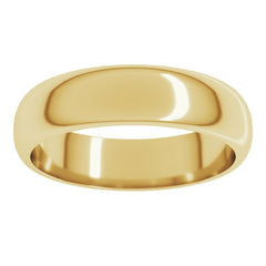 10K Yellow Gold 5 mm Half Round Band Size 7.5