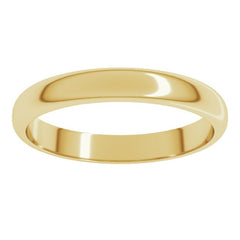 10K Yellow Gold 3 mm Half Round Band Size 9.5