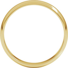 14K Yellow Gold 4 mm Lightweight Half Round Band Size 8