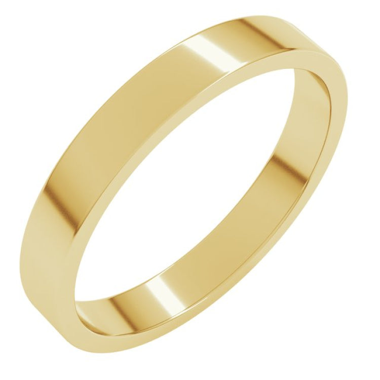 10K Yellow Gold 3 mm Flat Band Size 8