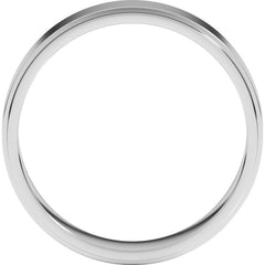 14K White Gold 5 mm Stepped-Edge Flat Band Size 8