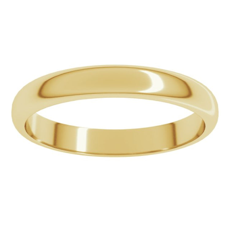 14K Yellow Gold 3 mm Half Round Band Size 4