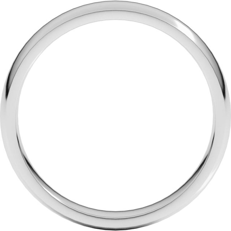 14K White Gold 4 mm Lightweight Comfort-Fit Half Round Band Size 10.5