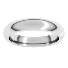 Platinum 4 mm Comfort-Fit Half Round Band Size 10
