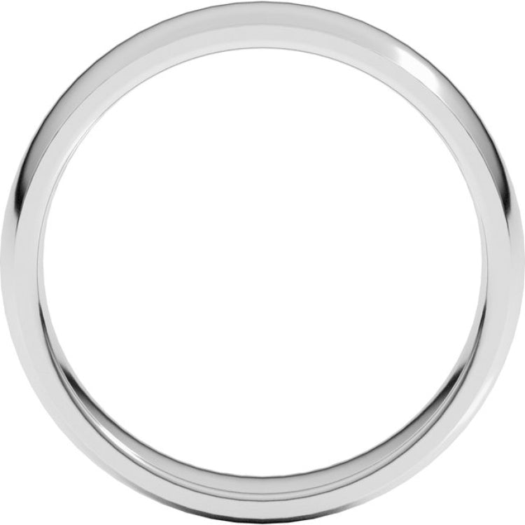 10K White Gold 5 mm Lightweight Comfort-Fit Half Round Band Size 12.5