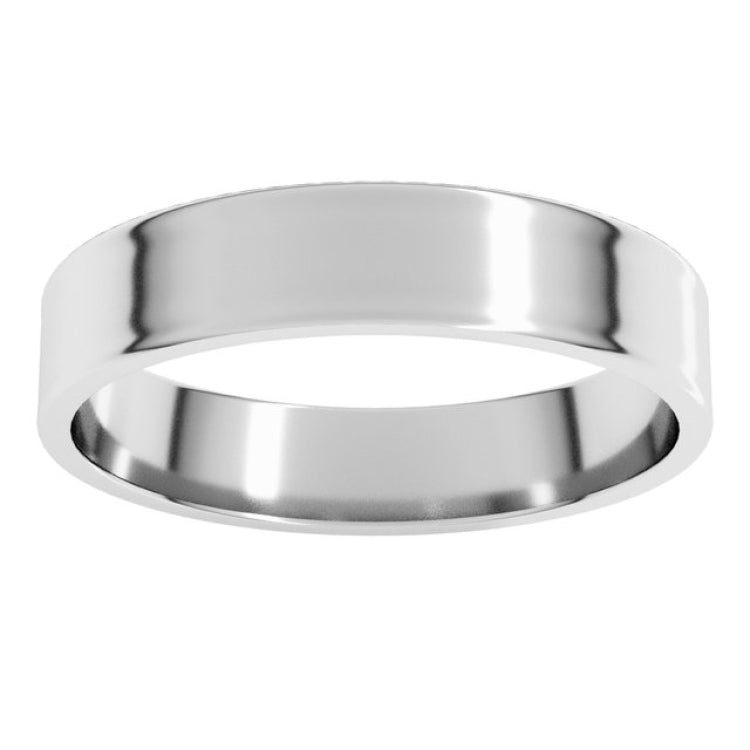 10K White Gold 4 mm Ultra-Lightweight Flat Band Size 9