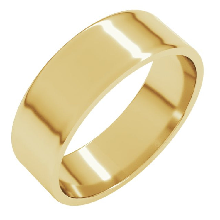 14K Yellow Gold 6 mm Ultra-Lightweight Flat Band Size 8.5
