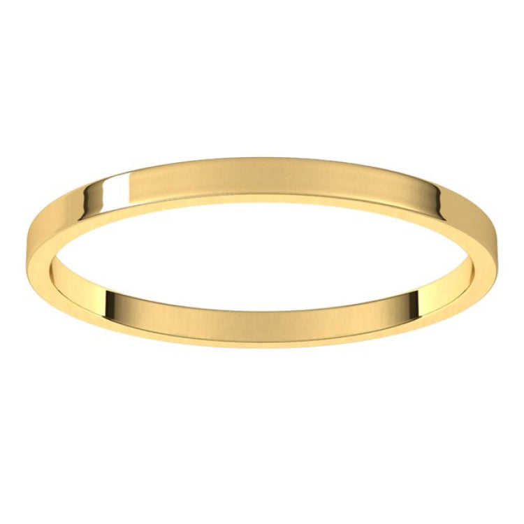 14K Yellow Gold 1.5 mm Ultra-Lightweight Flat Band Size 6.5