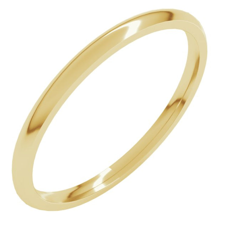 10K Yellow Gold 1.5 mm Lightweight Comfort-Fit Half Round Band Size 6.5